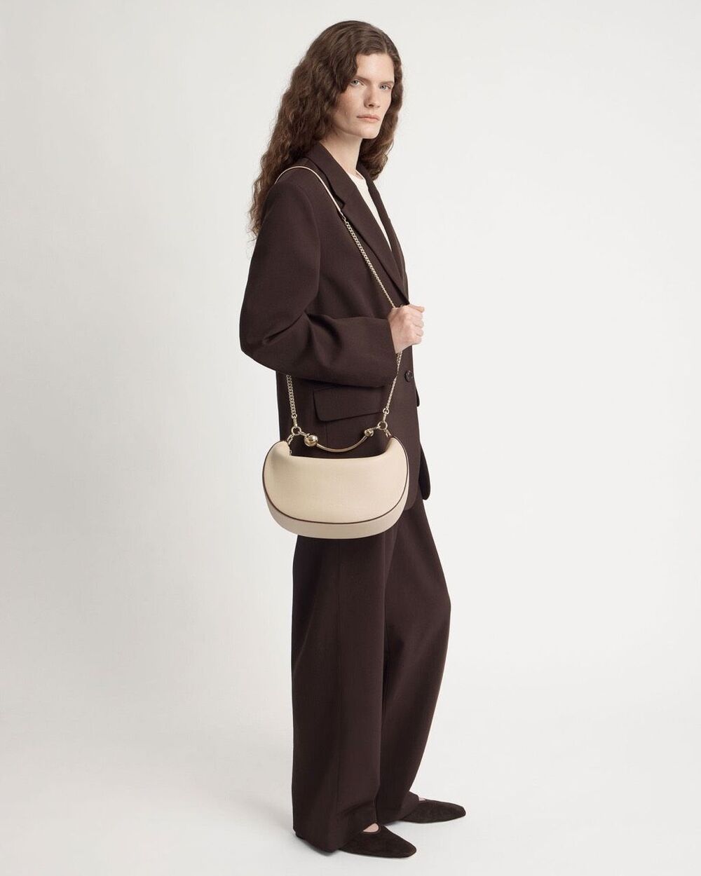 STRATHBERRY Leather Crescent Moon Shoulder Bag $685